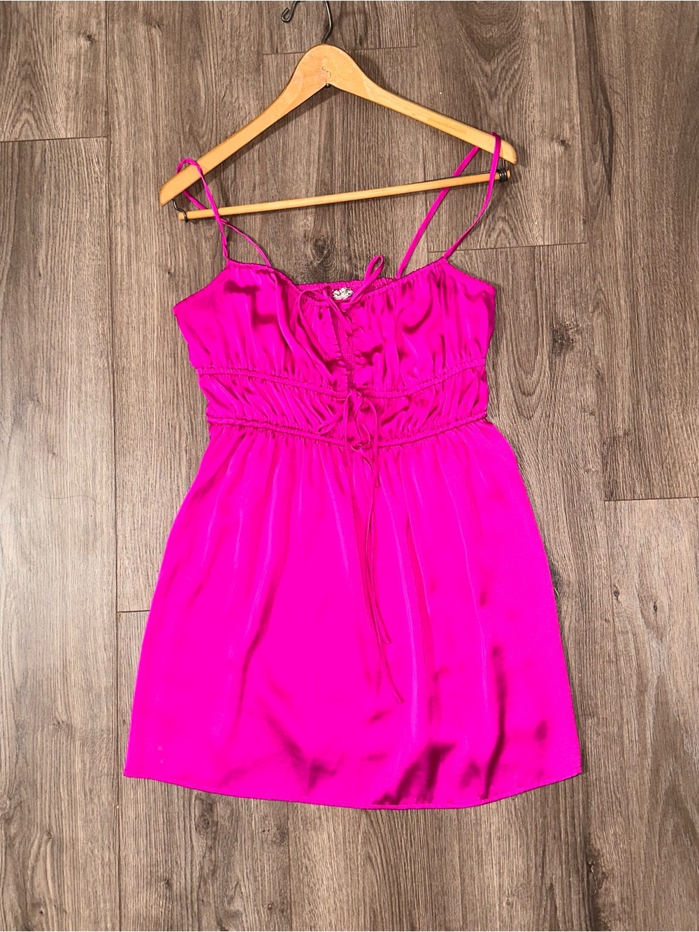 Anthropologie Dress Hot Pink Satin Mini Dress Perfect Mini Dress